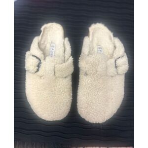 BIRKENSTOCK PAPILLIO BOSTON TEDDY SHEARLING BIG BUCKLE CLOGS EU 39, US 8.5
